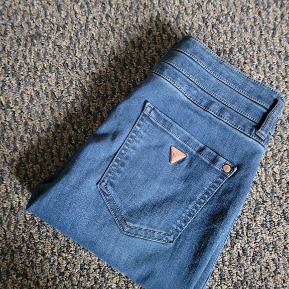 EUC Super High-Waisted Stretch Copper Studded Guess Jeans Size 28 - Picture 13 of 14